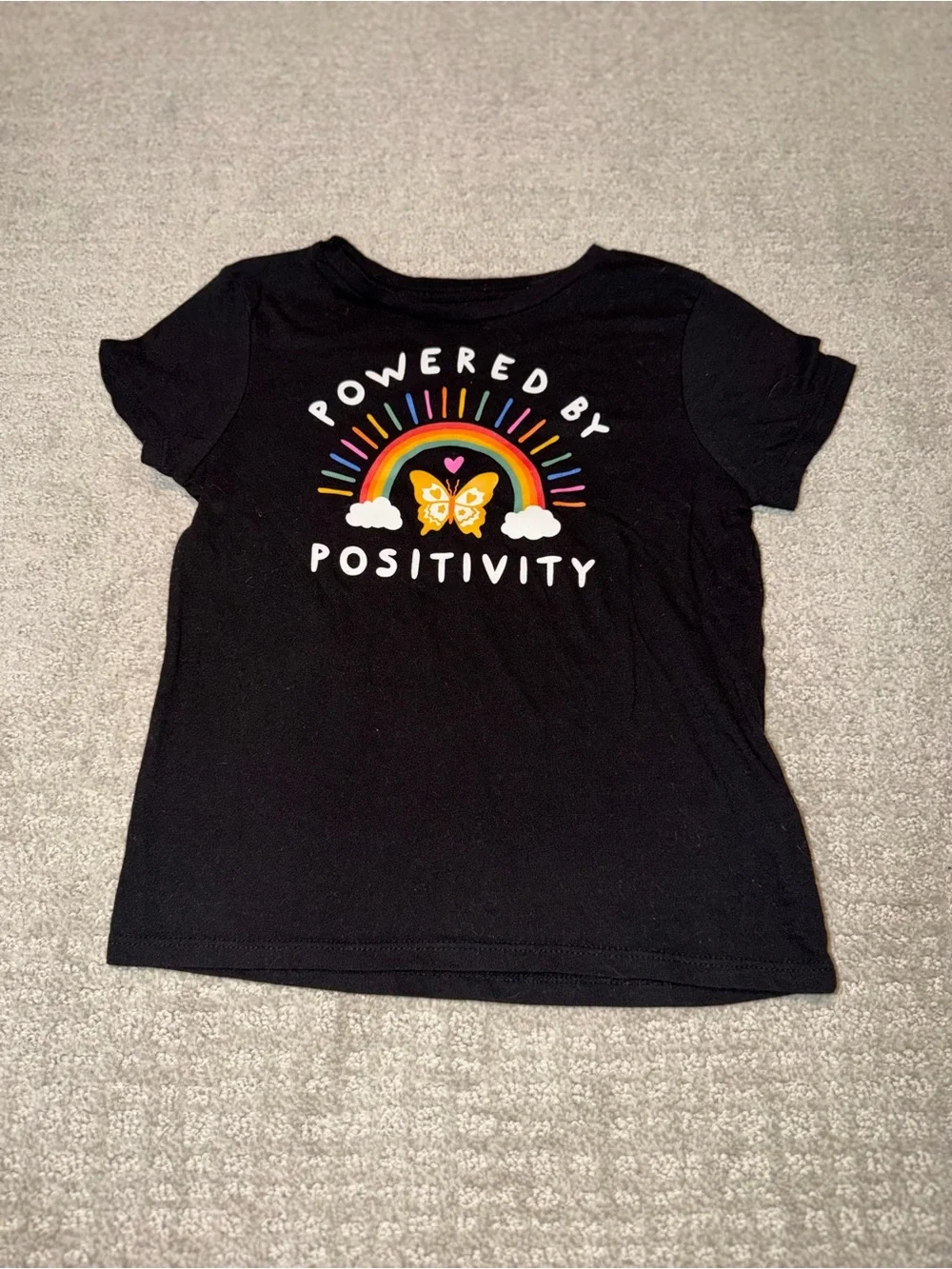 Kids “Powered by Positivity” Shirt Size S